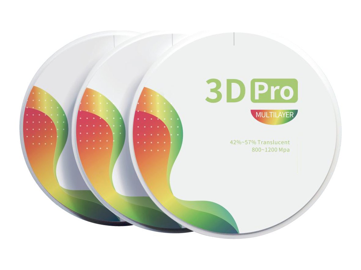 Disc de zirconiu multistrat 3D Pro DP-ZR8, cu gradient de rezistență
